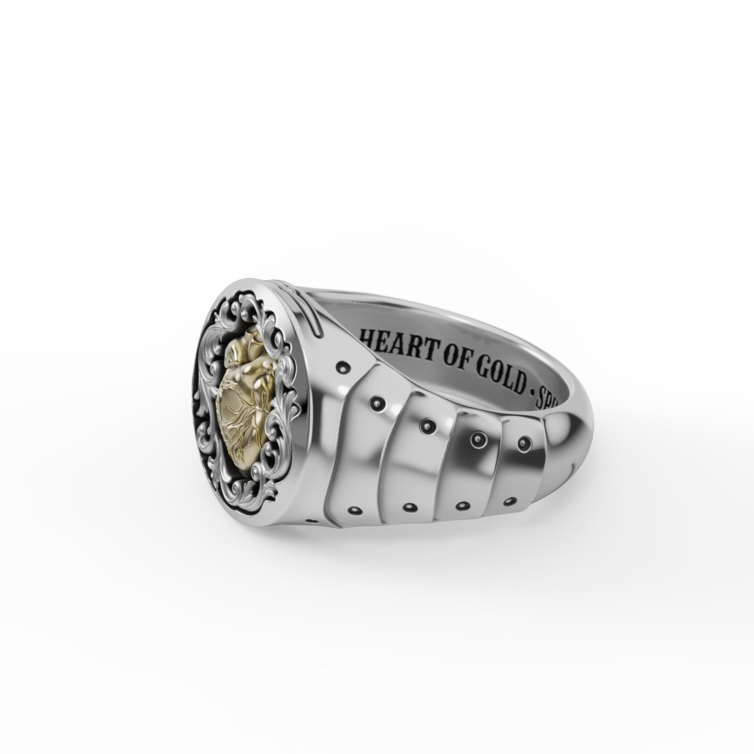 Heart Of Gold ( Spine Of Steel) | Sterling Silver & 9ct Gold ring