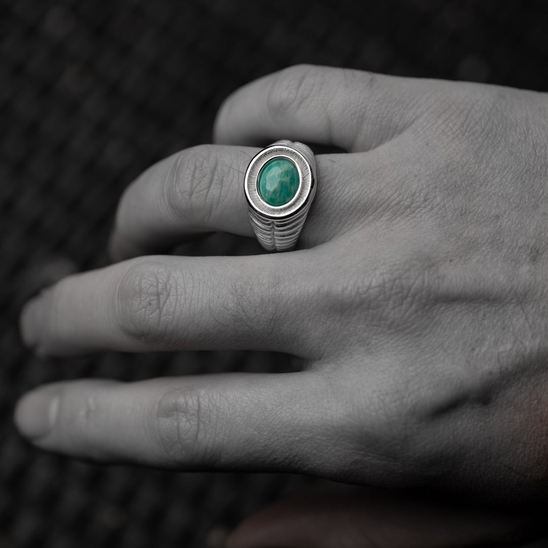 Ribbed Amazonite Signet | IN STOCK Default Category