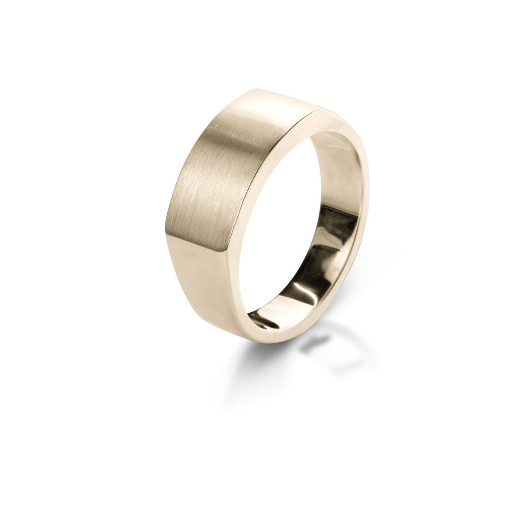 The Curved Rectangle Signet All Rings