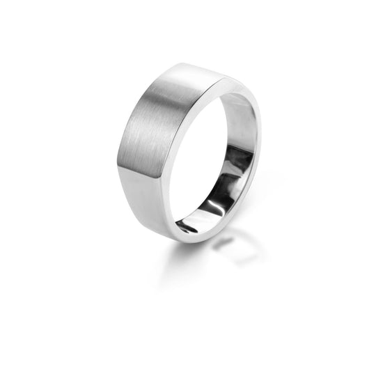 The Curved Rectangle Signet All Rings