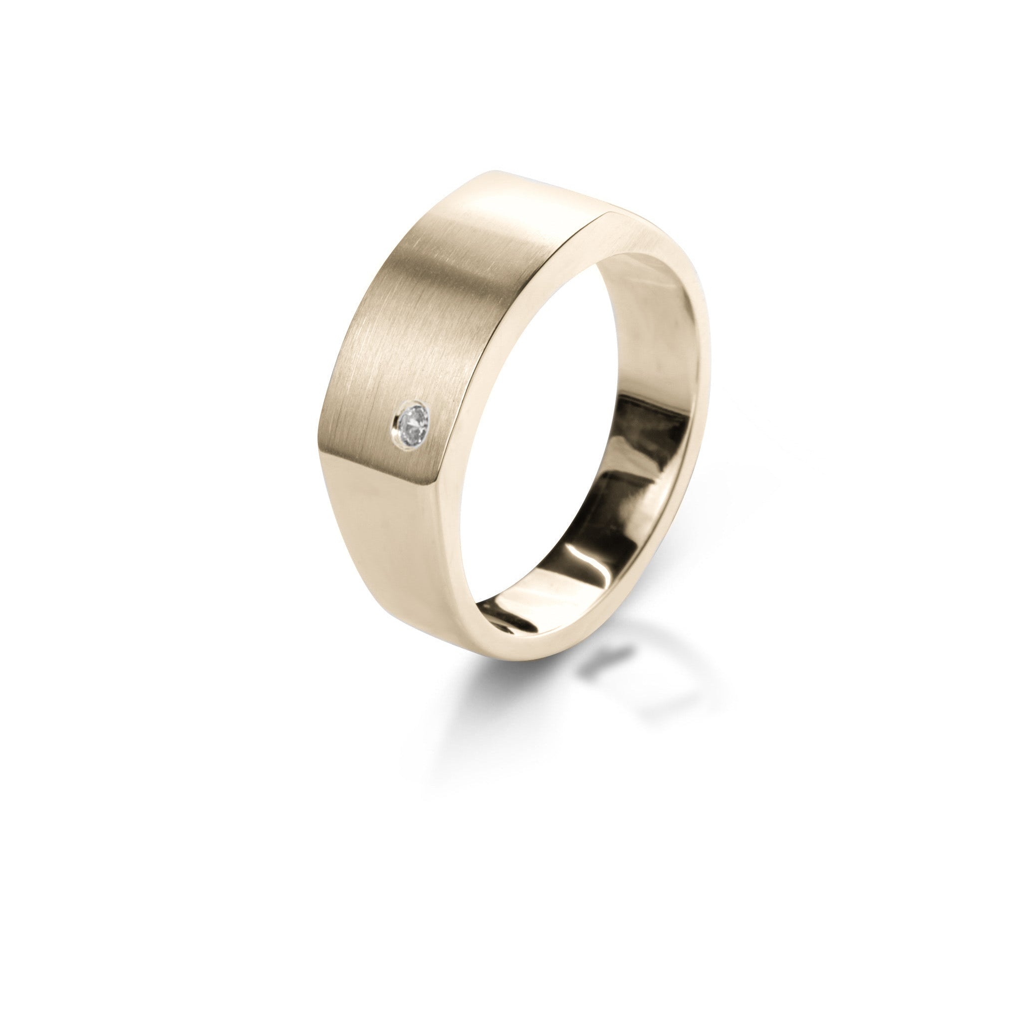 The Curved Rectangle Signet w/ Stone All Rings