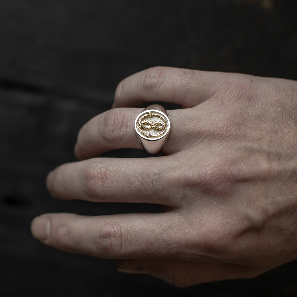 The Gold Ouroboros Ring - Crooked Howlet Designs
