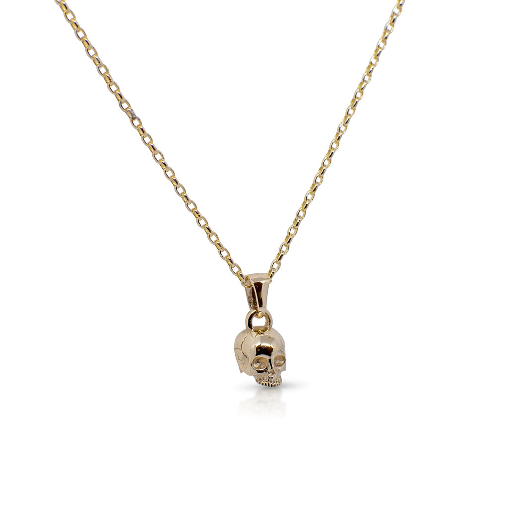 The Gold Skull Pendant - Crooked Howlet Designs