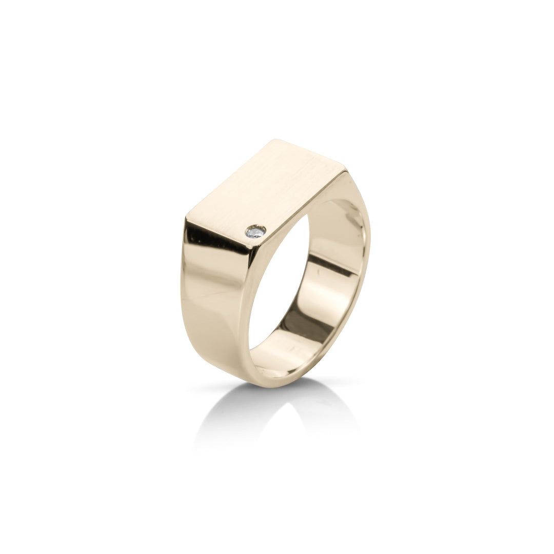THE RECTANGLE SIGNET w/ Diamond All Rings