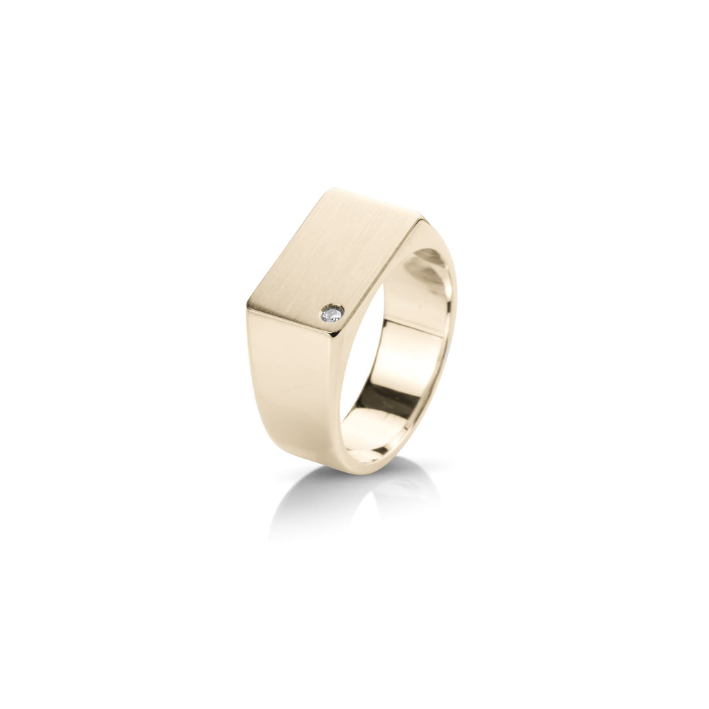 THE RECTANGLE SIGNET w/ Diamond All Rings