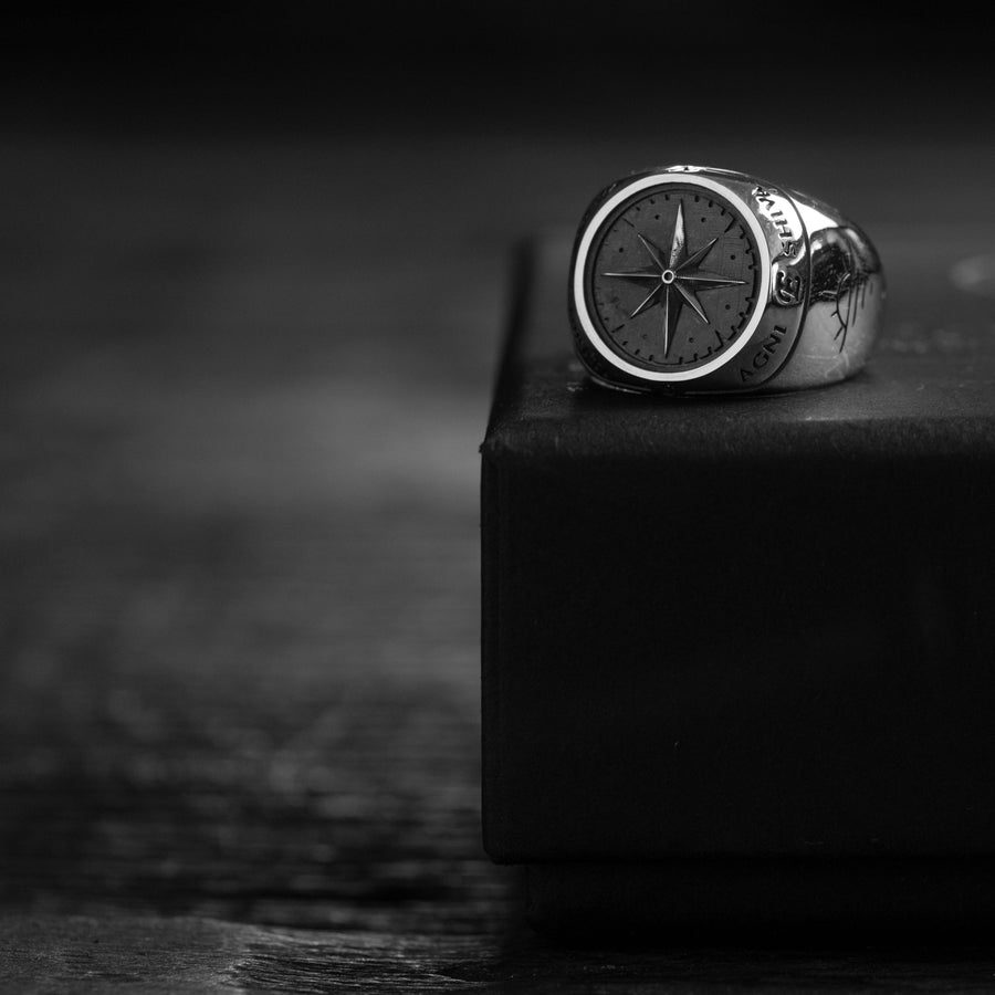 The Rising Sun Compass | Sterling Silver Ring | Howlet